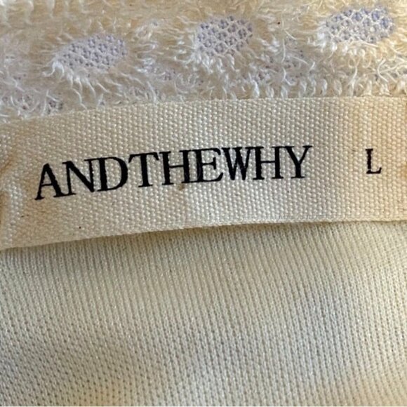 Floral Embroidered Sheer Boho Tunic Top Cream Lace AndTheWhy Size L - Picture 8 of 9